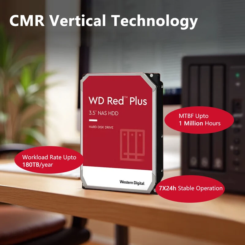 Unidad de disco duro NAS rojo Original WD Digital occidental 3,5 "4TB 8TB disco duro interno 5400RPM SATA 6 Gb/s 64MB caché para escritorio