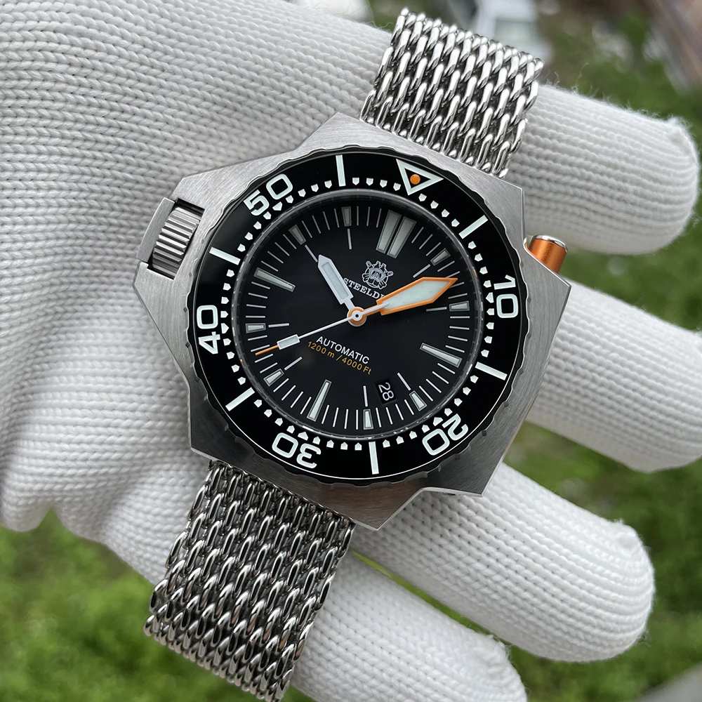 STEELDIVE SD1988 Big Deep Dive Watch Sapphire Crystal 1200M Waterproof NH35 Movement Swiss Luminous Luxury Mechanical Wristwatch