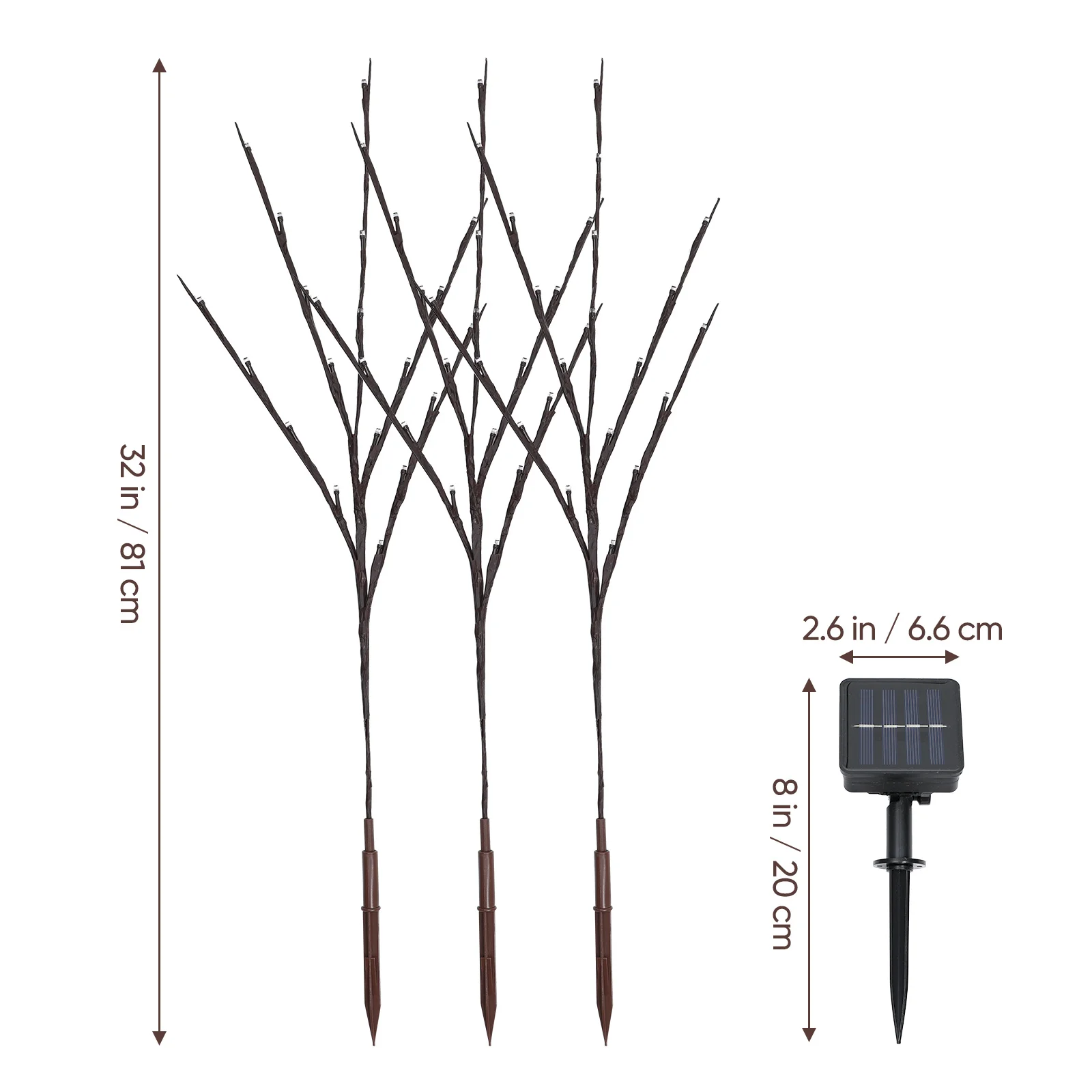 أضواء شجرة تعمل بالطاقة الشمسية بـ 60 لمبة LED، إضاءة دافئة بيضاء للمنزل وحفلات عيد الميلاد، أضواء زينة للأغصان