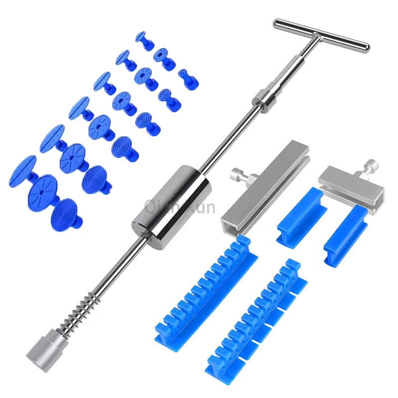 Car Dent Repair Tool Pulling Removal Kit Slide Hammer Reverse Hammer Tool Body Suction Cup / Adhesive Blue Glue Tabs