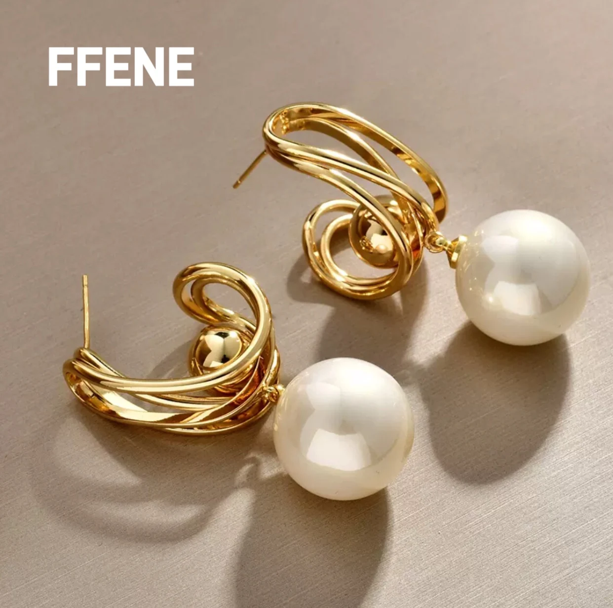 

[Fashion] Retro, high-end, elegant, big pearl earrings, luxurious design, fashion earring, French fashion earring