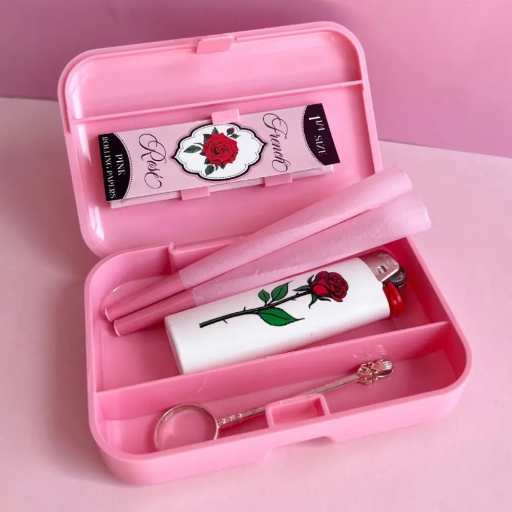 Multifunctional 110mm*75mm Portable Smoking Case Holds Cigarette Cones Roll Papers Dry Herb All-in-One Compact Storage Box - view 4