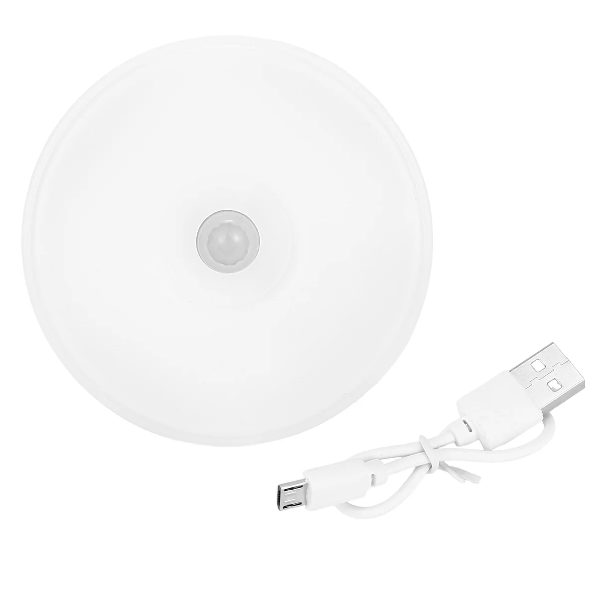 PIR Motion Sensor LED Night Light USB Rechargeable Dimmable Night Lamp for Cabinet Light Wireless Closet Light -White