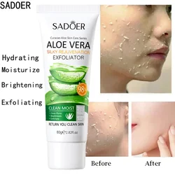 Face Exfoliating Gel Aloe Vera Facial Exfoliating Scrub Cleanses Whitening Acne Blackhead Treatment Shrink Pores Skin Care 80g