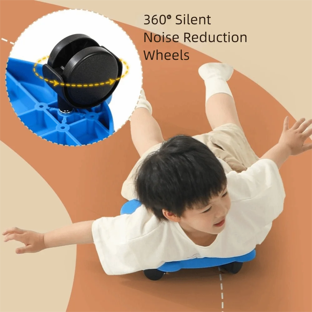 

Mute Design Children 4-Wheeled Scooter Wear-resistant with Handles Balance Training Scooter Safe Stable Montessori Sensory Toys