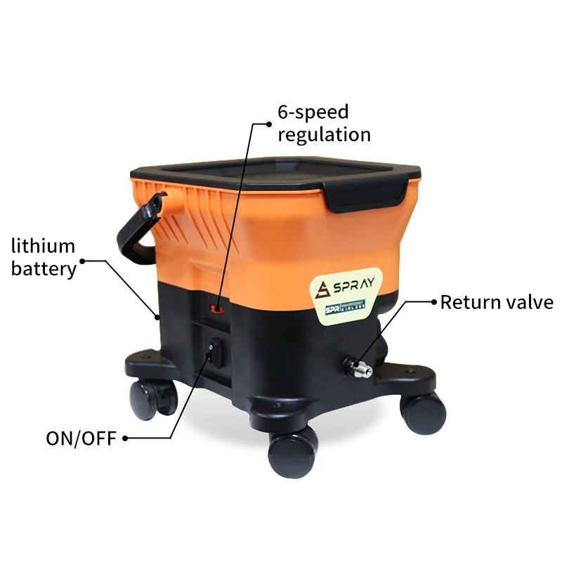 Electric Double Battery Powered 21V Brushless Motor 3000PSI Industrial Grade 7L Cup HVLP 2.5mm Nozzle Airless Spray  Paint
