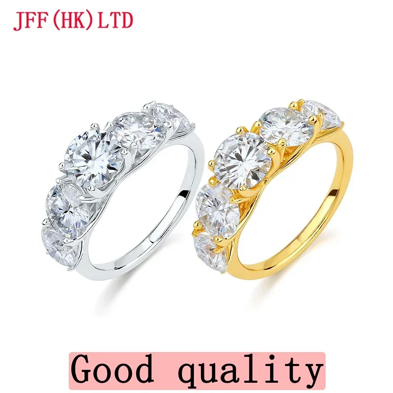 100%18K Gold Round Moissanite Ring 3.6CT D Color VVS1 Diamond Wealthy Classic Fine Jewelry For Women Gift