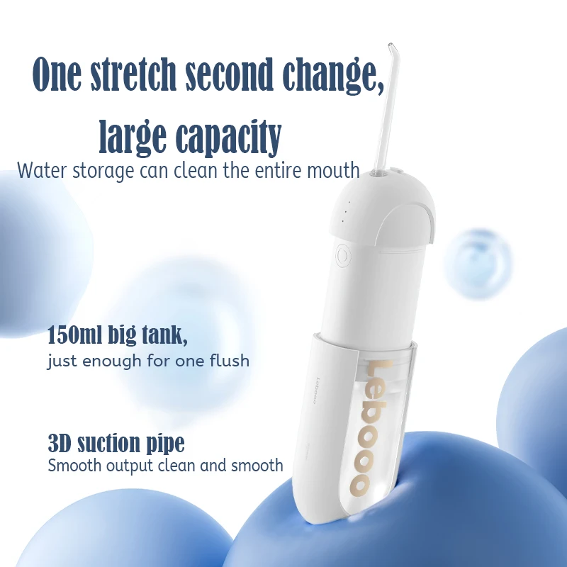 

Home & Travel Water Flosser [Portable] Oral Irrigator Water Teeth Cleaner Pick,Three types of nozzles & IPX7 Waterproof