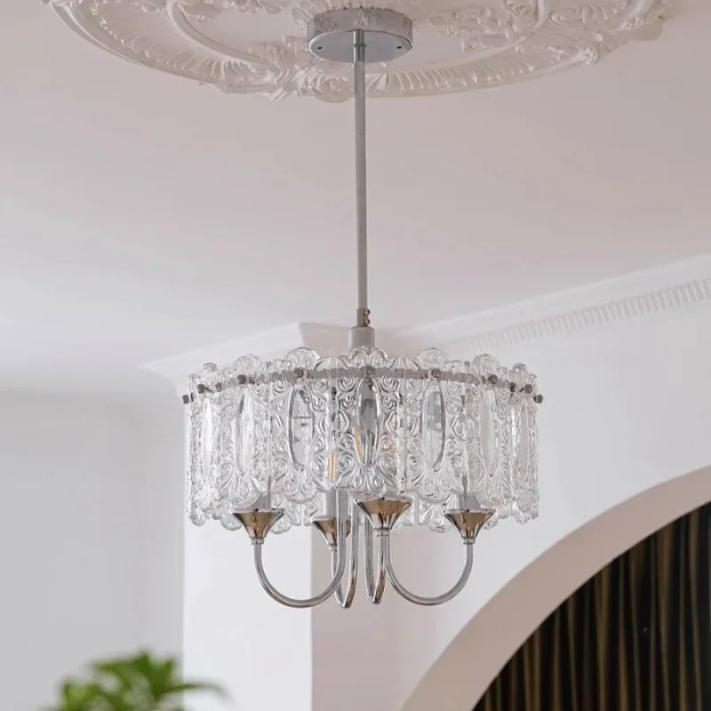 

French Retro Bedroom Living Room Dining Room Study Cloakroom Glass Crystal Chandelier