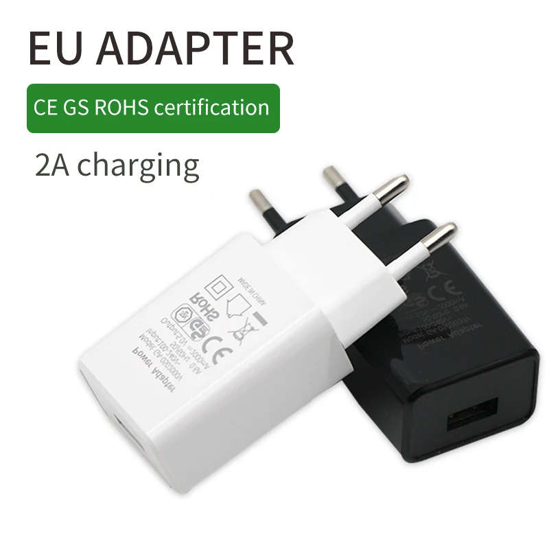 2A European-Regulator Charger Lightweight USB Mobile Phone Adapter CE GS Certified Travel France Russia Germany Conversion Plug