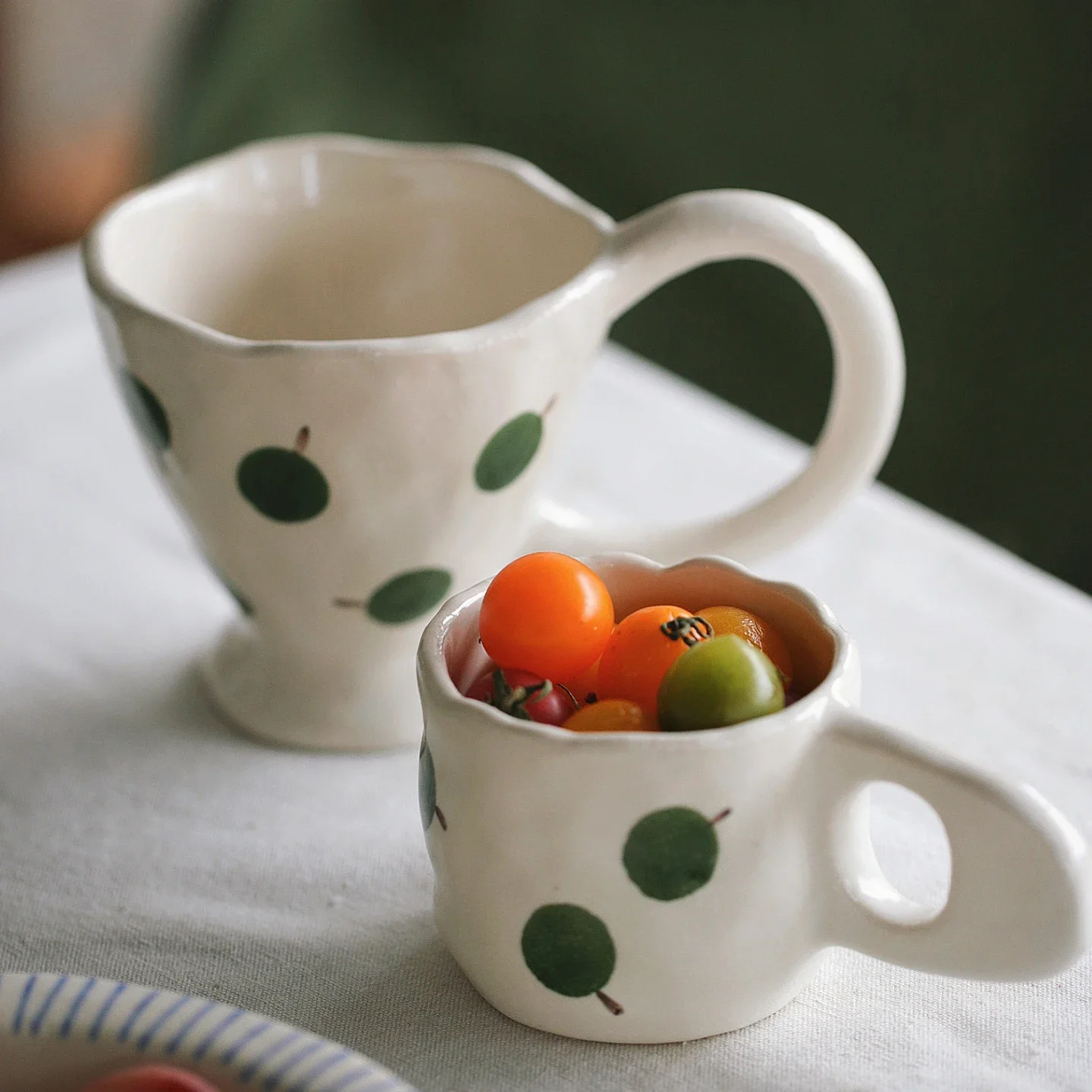 New Pretty Japanese Style High Temperature Resistance Handmade Ceramic Coffee Latte Milk Tea Mug Three Styles to Choose From