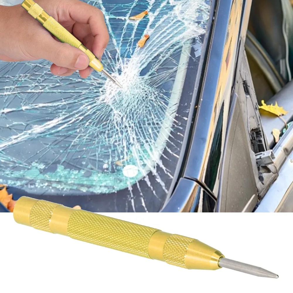 Adjustable Force Automatic Center Punch HSS Tip Heavy Duty Metal Center Punch Removable Tip Center Punch Tool For Glass