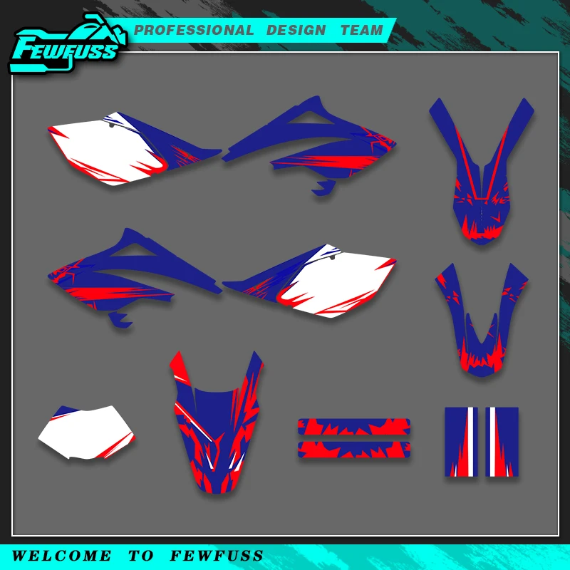 Fewfuss MOTO Complete Graphics Kit Custom Name Number 2006-2010 for BETA RR 50 Motorcycle Stickers Decals