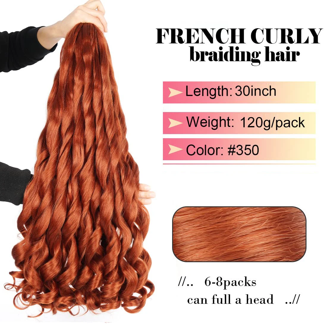 30inch Loose Wave Spiral Curl Crochet Hair Synthetic Braids Ombre Pre Stretched Braiding Hair Extensions For Women French Curls