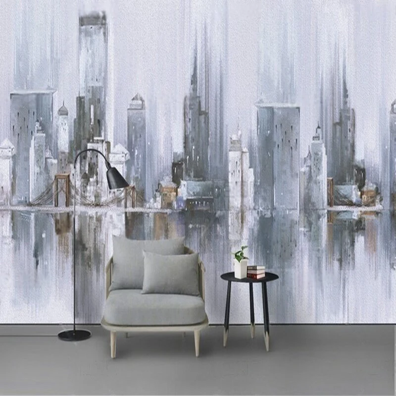

Custom Wall Mural Abstract Cityscape Wallpaper Nordic Modern TV Sofa Background Wall Decor for Living Room Home Decoration