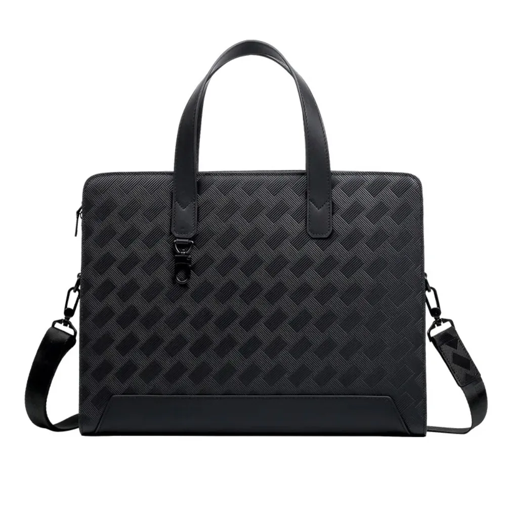 Elegant Men's Handbag Business Commuter Laptop Bag Simple Leather Men Messenger Bags Fashion Trend Top Layer Cowhide Briefcase