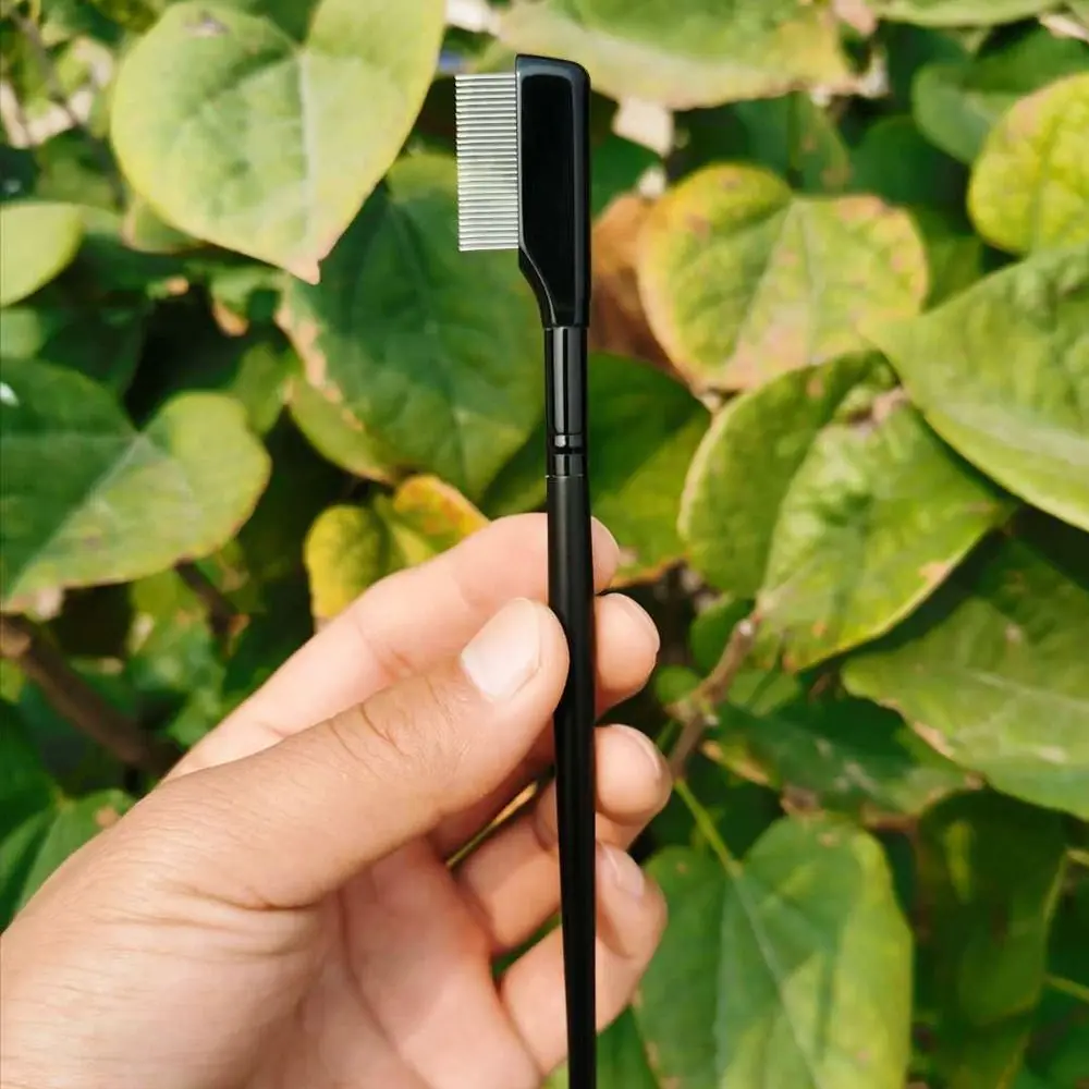 หวีเครื่องมือแต่งหน้า หวีขนตาสแตนเลสพร้อมฝาปิด ที่แยกขนตา ที่ดัดขนตา แปรงแต่งหน้า หวีคิ้ว แปรงขนตา