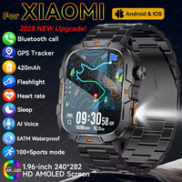LIGE For Xiaomi Outdoor Sports Smart Watch GPS trackr 5ATM Flashlight 1.96\