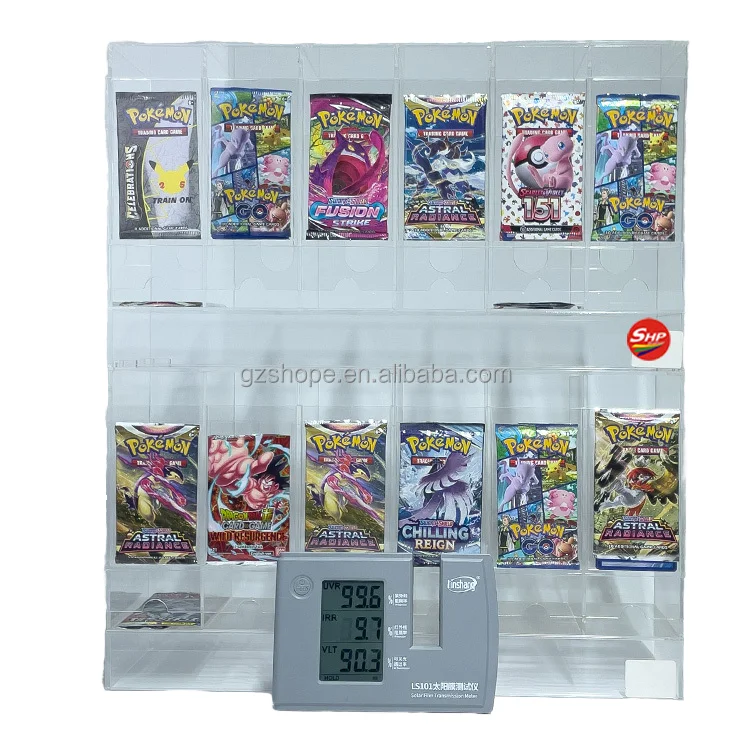Wholesale Portable Clear Acrylic TCG Card Booster Pack Dispenser 6 Slot Acryl Holder for Game Card Packs