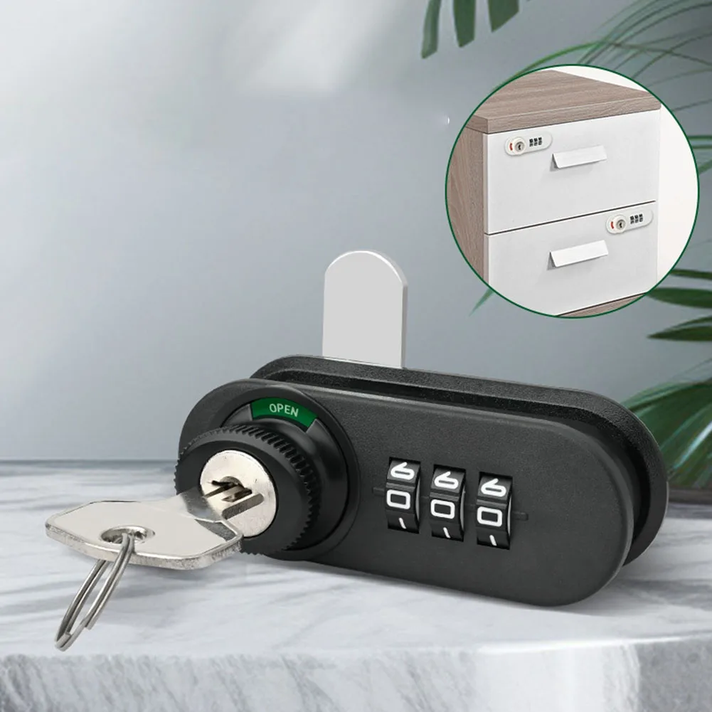Resettable 3 Digit Mechanical Combination Lock for Drawers Cabinets Toolboxes RV Campervan Boat Storage Zinc ABS
