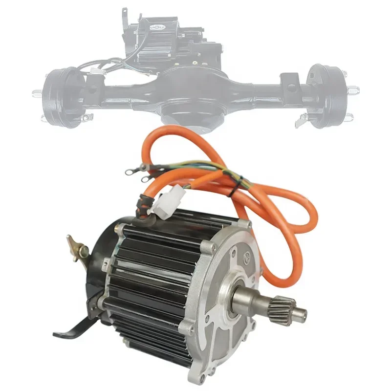 

48-60V General 800-1300W Brushless motor with brake reduction motor Low speed electric tricycle express car rear axle