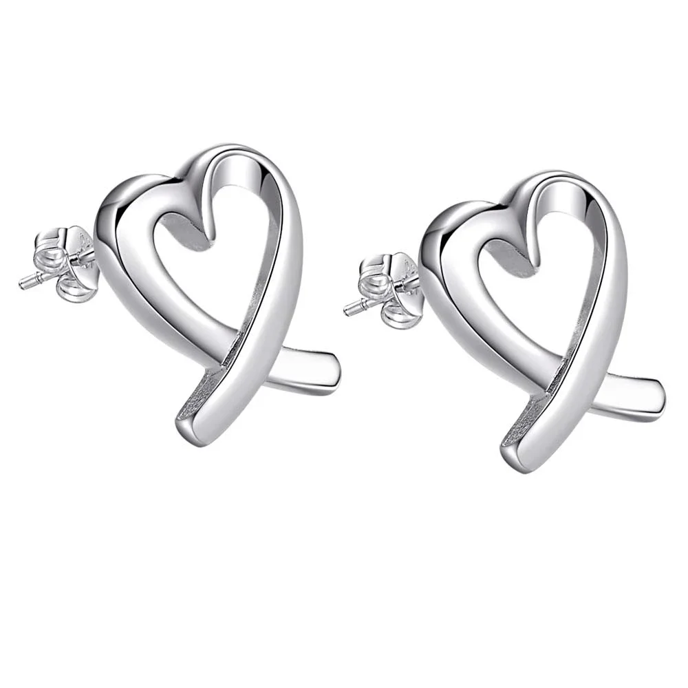 925 Sterling Silver Creative romantic heart Earrings for Women Fashion Party Wedding Accessories Jewelry Christmas Gifts