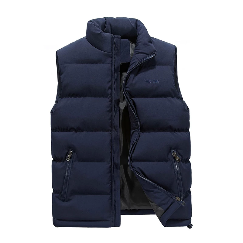 Casual Mens Vest Sleeveless Jacket Winter Coat Warm Cotton-Padded Vest Windproof Warm Thicken Waistcoat Outdoor Climbing Outwear