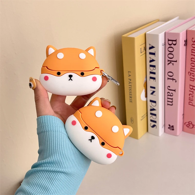 2024 New Earphone Case For Samsung Galaxy Buds 3 Pro/Buds 3 Cute Cartoon Shiba Inu Bluetooth Silicone anti-fall Protective Cover