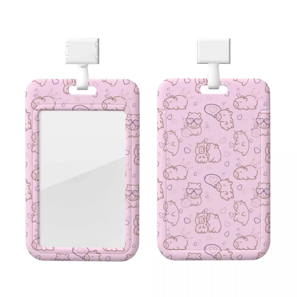

Custom Funny Capybara Card Badge Holder For Office Card Holder Unisex Neck Lanyard Credit Card Holders Neck Strap
