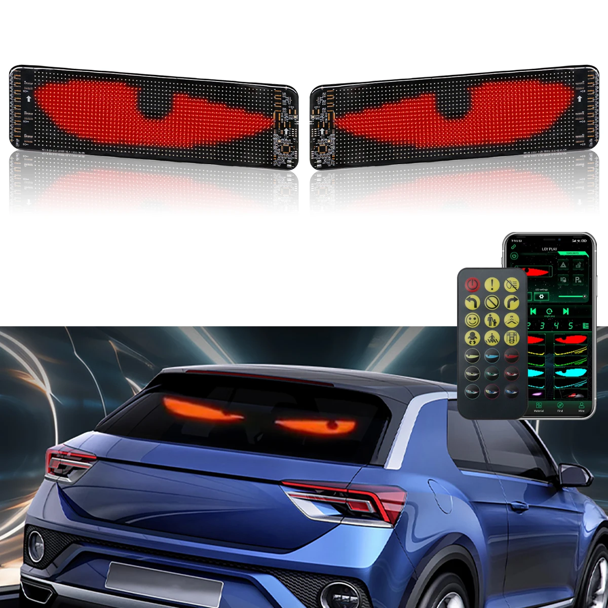 Car LED Interior Light Windshield Strobe Lights Decorative Lights Automobile LED Strip 2.5M USB APP Control With Remote Control