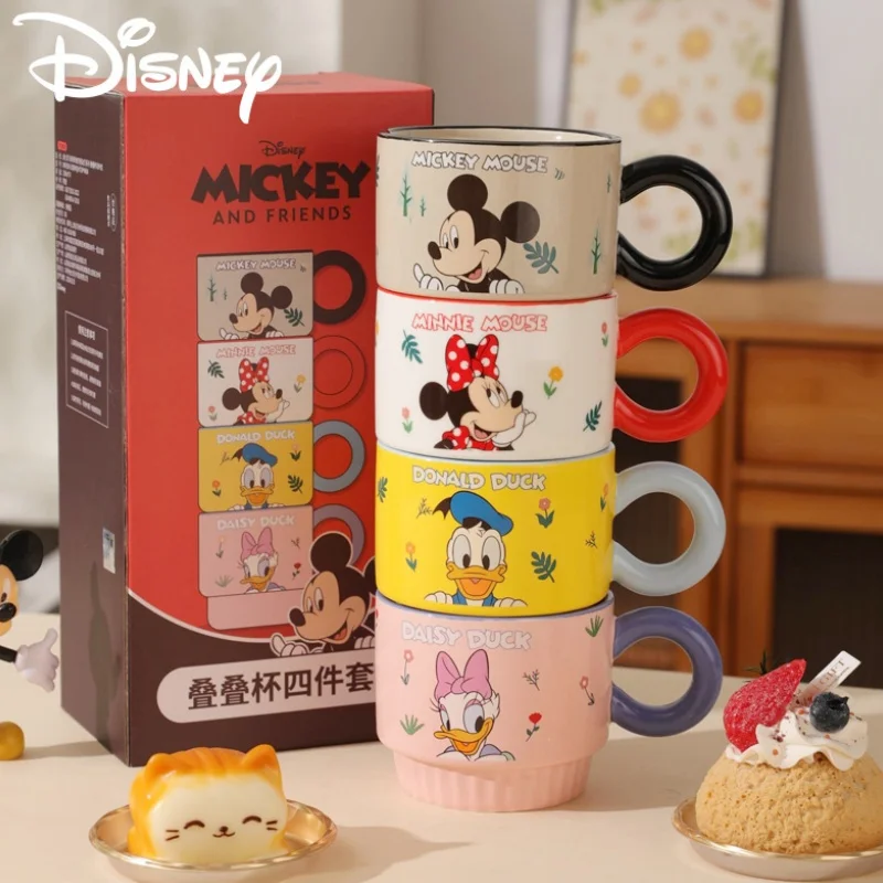 Anime Disney Mickey Minnie Donald Duck Children'S Fun Mug Home Milk Water Cup Ceramic  Mickey Drinking Water Handle Cup Gift