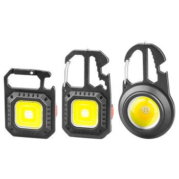 Mini latarka COB akumulatorowa lampa z brelokiem na zewnątrz Camping LED Light przenośny klucz kieszonkowy śrubokręt bezpieczny młotek otwieracz