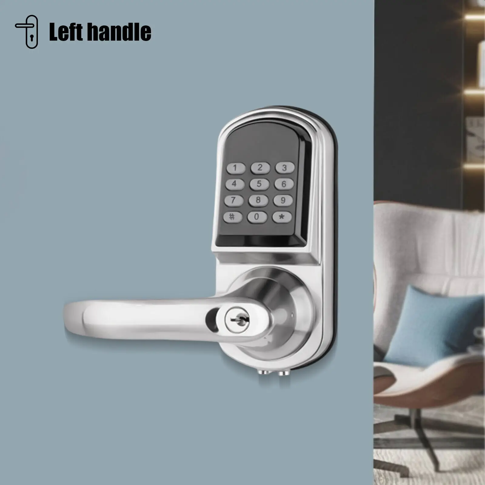 Electronic Password Swipe Lock Automatic Latch Length Adjustment Password Swipe Lock for rental houses, hotels, wooden doors