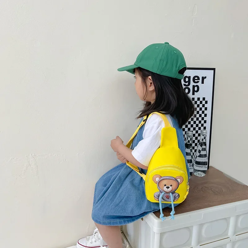 Cartoon kindergarten chest bag abbigliamento carino bear boy and girl baby marsupio borsa a tracolla per bambini da viaggio
