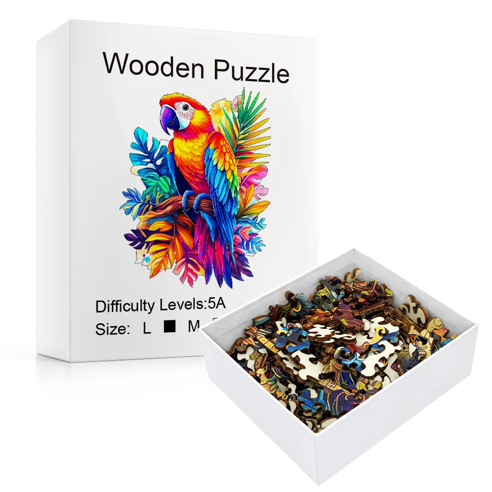 لغز خشبي فاخر على شكل ببغاء استوائي وزهرة |   فن نابض بالحياة مصنوع يدويًا |   لعبة تحدي العقل للبالغين والأسرة |   Exqui
