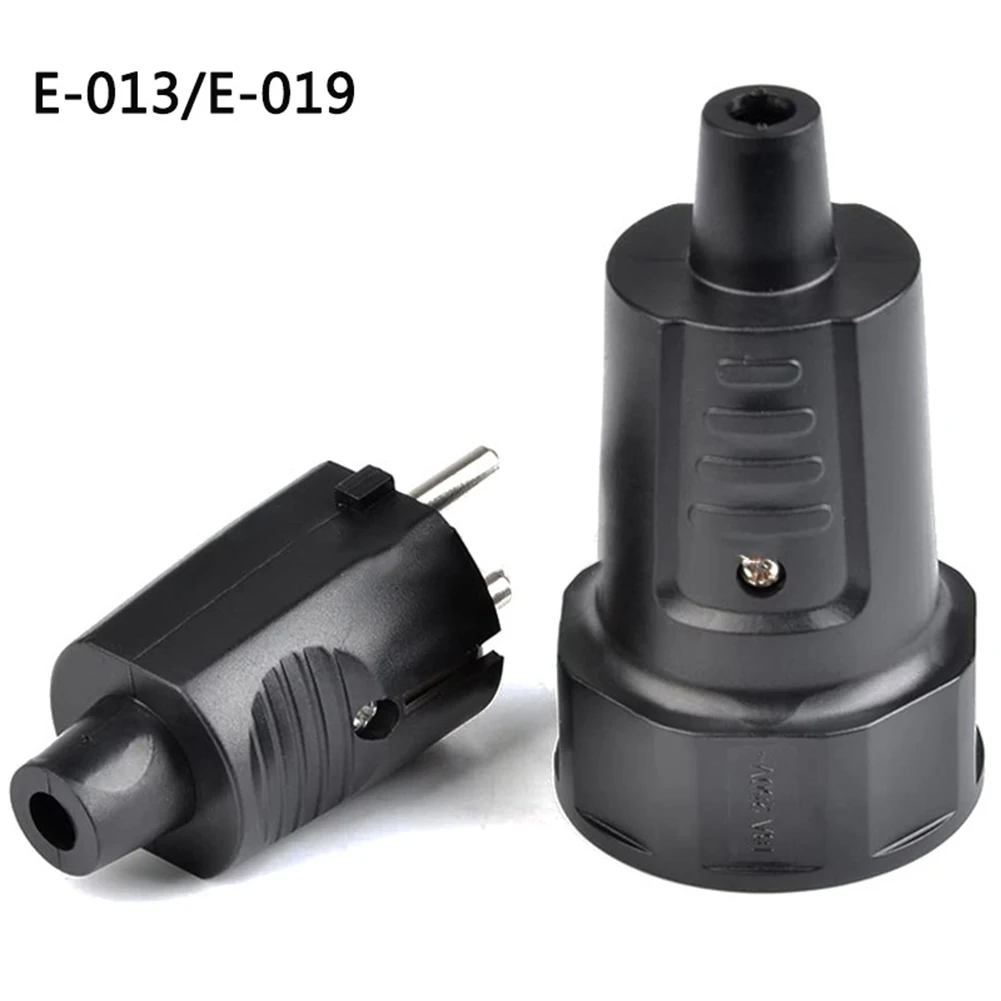 Conector de receptáculo de montaje macho hembra de 250V, 16A, contacto protector, acoplamiento de goma, enchufe de acoplamiento impermeable para exteriores, enchufe europeo