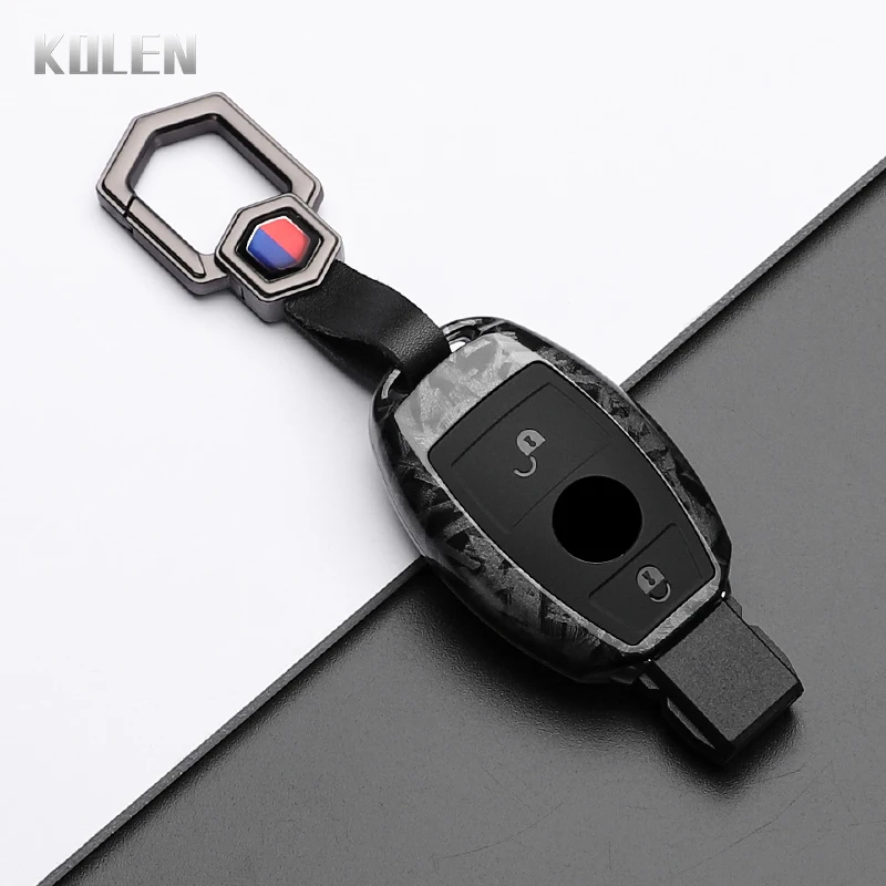 ABS Carbon Faser Stil Auto Schlüssel Fall Abdeckung Für Mercedes Benz A B C E Klasse GLS GLA GLK GLC CLS CLA AMG W204 W205 W212 W463 W176