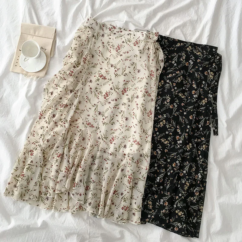 Ladies Fashion Casual One Piece Form Floral Skirt Women Clothes Girls Skirts Broken Code Clearance Fq20050630