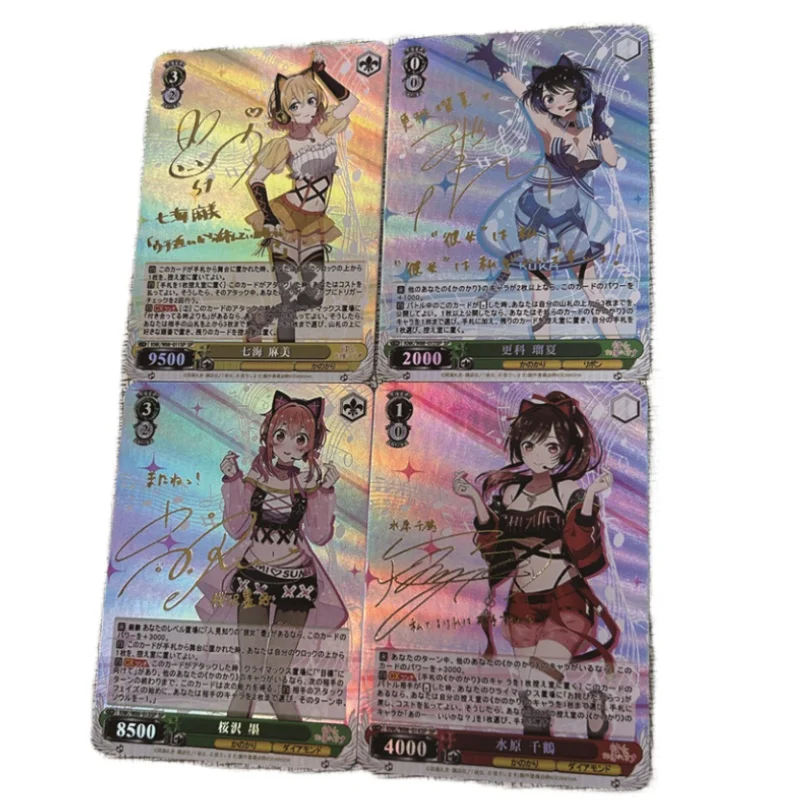 4Pcs/set Acg Girls Card Rent-A-Girlfriend Asami Nanami Coarse Flash Anime Game Characters Diy Collection Cards Toys Gift