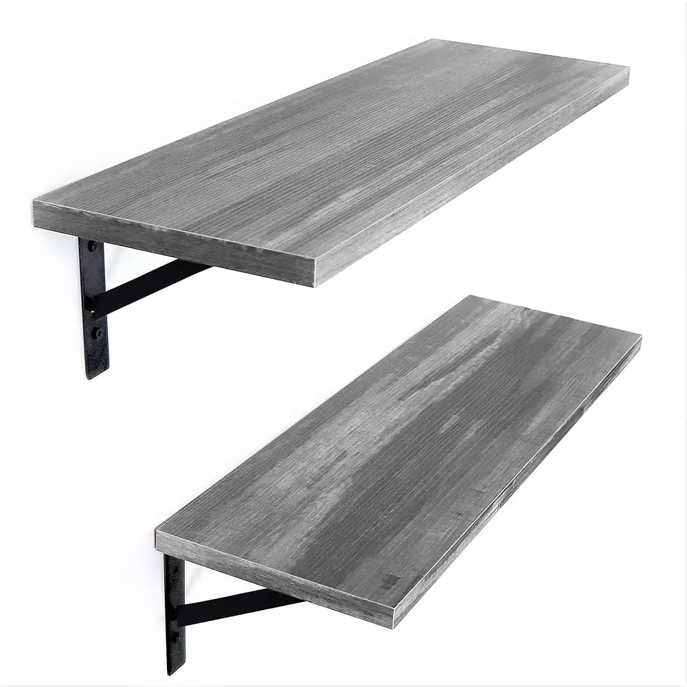 

Wall Mounted Shelves, 24” Wall Hanging Shelf Set For Living Room, Office, Kitchen, Bathroom &, Perfect Home Room Wall Decor,