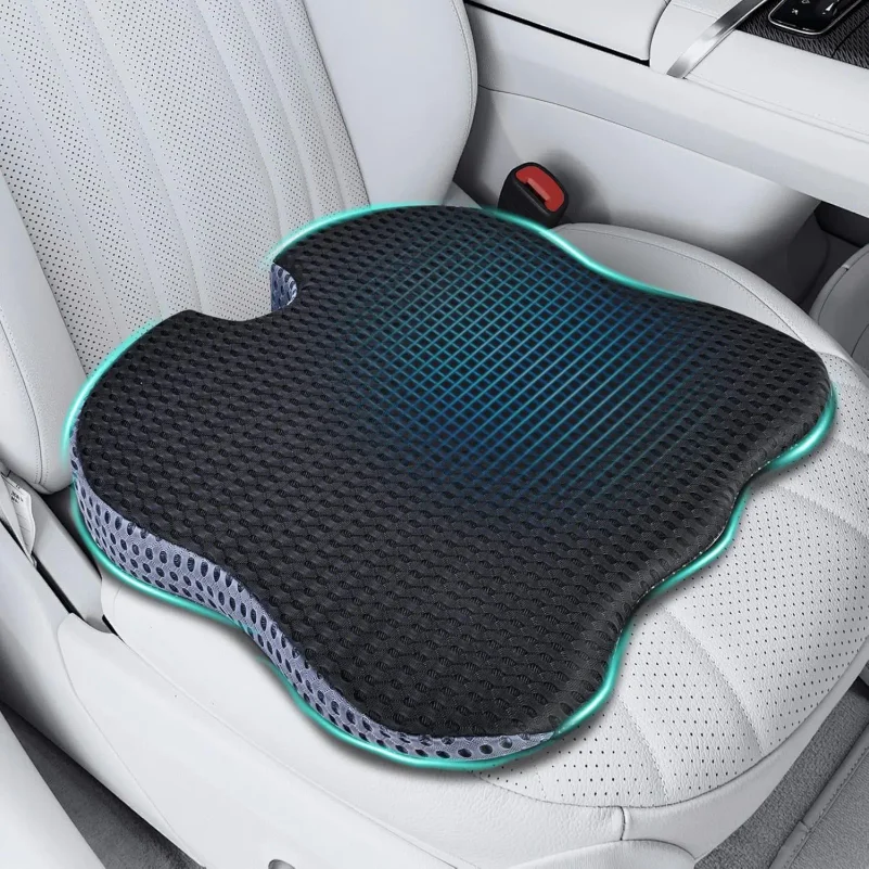 

Premium Car Seat Cushion for Enhanced Comfort - Polyurethane Wedge-Shaped Memory Foam Design, Relieves Sciatica and Coccyx Pain