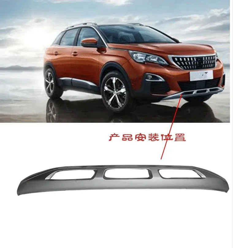 For Peugeot 3008 3008 GT 2016 20172018 2019 ABS Front Bumpers Skid Bumper Cover Protec r Car styling