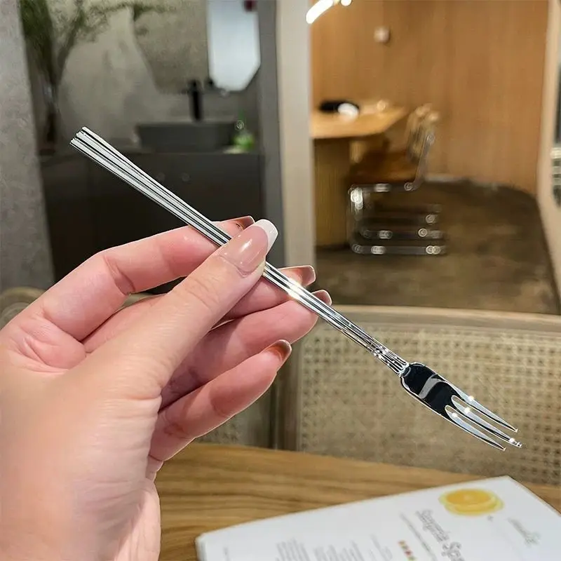 2/4 Stück Premium-Obstgabeln aus Edelstahl 304, hochwertige, exquisite Salatgabeln, Dessertgabeln, Haushalts-Steak- und Kaffeegabeln