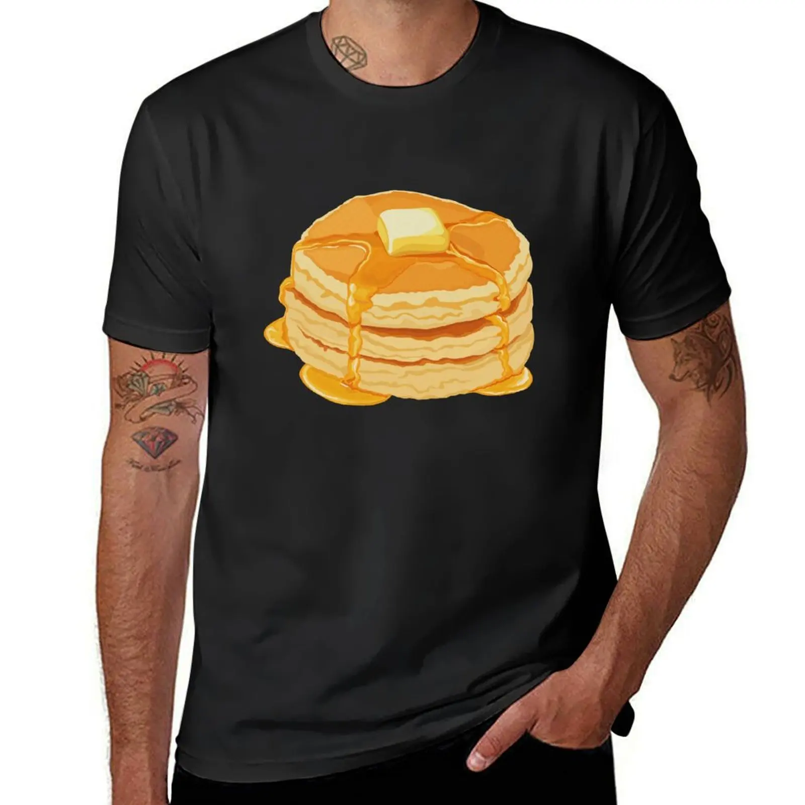 Stack of Pancakes with Butter T-Shirt shirts graphic tees summer top oversized summer clothes black t-shirts for men