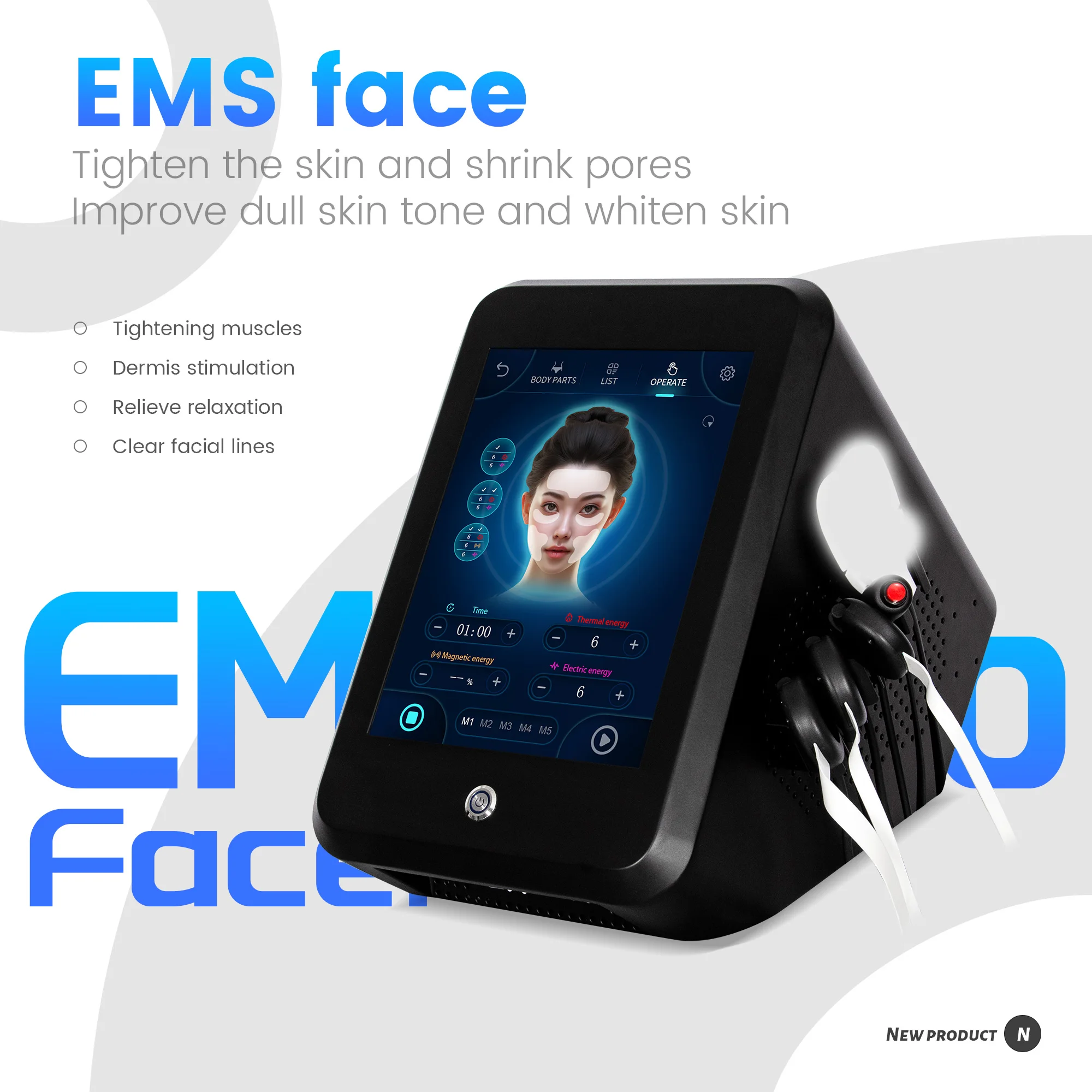 

Anti Wrinkle Facial Beauty Machine Latest Design FACE Increase in Facial Muscle Tone Facial Lifting Device Lifting Face.