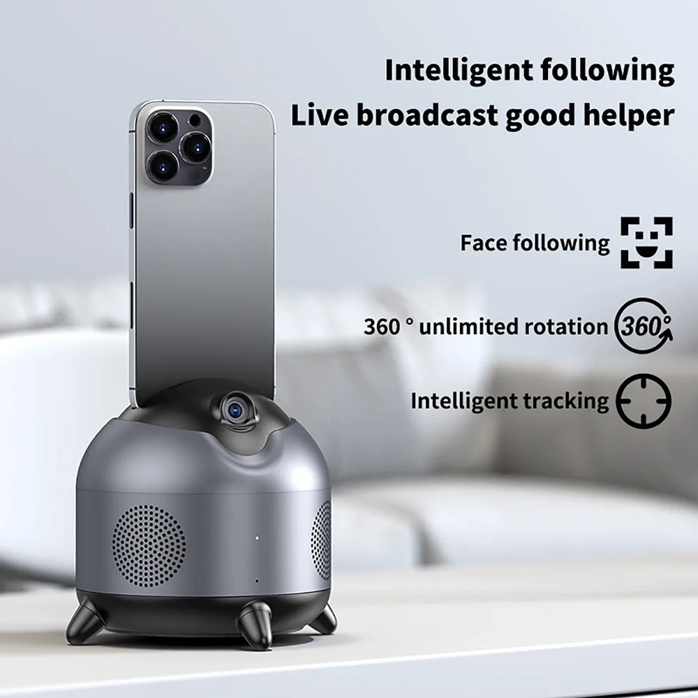 Bluetooth AI Auto Face Tracking Gimbal rotazione di 360 ° Smart Follow-Up video Vlog Live Gimbal stabilizzatore con funzione di altoparlante