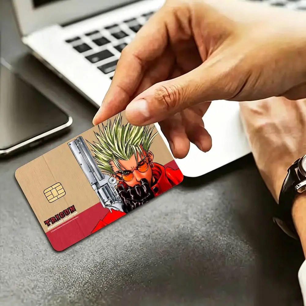 T-Trigun-N Vash the Stampede HD Credit Card Stickers Game Card Decal Small Chip Waterproof Sticker Gift Decor