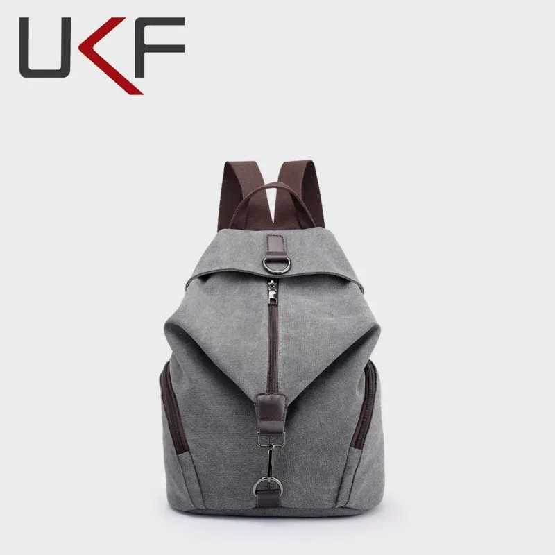 

UKF Fashion Canvas Female Backpack Multifuction Casual Backpack For Teenager Girls New Summer Women Large Capacity Shoulder Bag