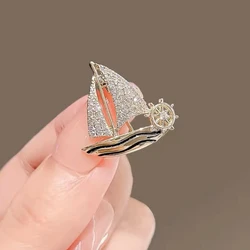 New Sailboats Brooch For Women Men Luxury Pins Party Suit Jewelry Accessories
