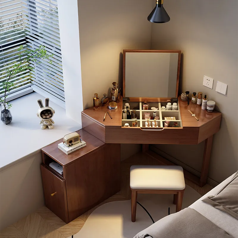 

Beauty Speaker Dressing Table Vintage Coffee Cabinet Storage Dressing Table Makeup Desk Mesa De Maquillaje Postmodern Furniture